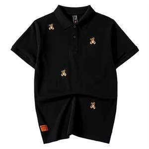 T-shirts polo de golf tricotés pour hommes, t-shirts polo de couleur unie, polos respirants personnalisés avec broderie dégradée, vente en gros - Product Image 1