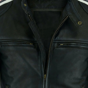 Veste de moto en cuir véritable pour hommes, vestes confortables et personnalisées en cuir, meilleure vente en gros, 100% - Product Image 5