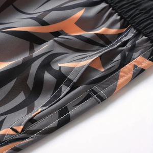 กางเกงขาสั้นชายหาดของผู้ชายกางเกงขาสั้นผ้าทอเอวกลางพร้อมเชือกยางยืด - Product Image 5