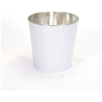 Seau à popcorn en métal blanc Kontensan EF149Y8 2,6 L 175x170 mm