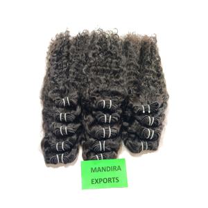 Paquets de cheveux naturels vierges naturels à cuticule alignée 100% tresses bouclées sans produits chimiques vendeurs de femmes extensions de cheveux humains du temple indien - Product Image 4