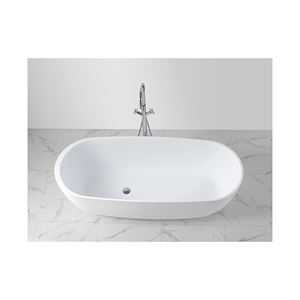 Bañera de baño de mármol de superficie sólida al por mayor con diseño tradicional para remojar con accesorio de drenaje a precio competitivo - Product Image 4