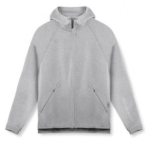 Sweat à capuche de sport 100% coton pour hommes de qualité supérieure Impression de logo personnalisé Tissu à carreaux confortable Fermeture à glissière complète Vêtements d'hiver personnalisés - Product Image 5