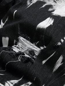 Pantalones cortos de mezclilla de verano de nuevo estilo al por mayor para hombre, pantalones vaqueros informales rectos con decoración de patrón Vintage, pantalones cortos de algodón para fitness - Product Image 4