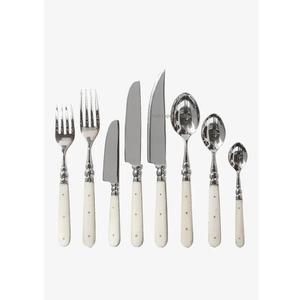 Atractivo juego de cubiertos de metal con mango de hueso blanco plateado para el hogar y hoteles, juegos de cubiertos de mesa - Product Image 1