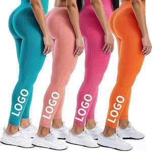 2024 logotipo personalizado cintura alta sin costuras de punto gimnasio Yoga Leggings para mujer Fitness entrenamiento Leggins para Mujer en gimnasio y gimnasio - Product Image 3
