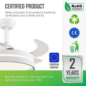 Ventilador de Techo LED ESKAY con Aspas Retráctiles Color Blanco - Product Image 1