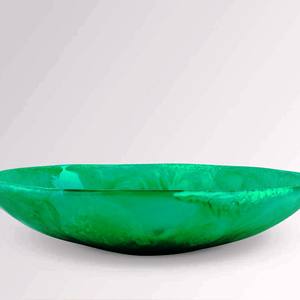 Bol de service en résine polie fait à la main, brun foncé, tourbillonnant - Vaisselle écologique d'origine indienne pour les fêtes, passe au lave-vaisselle - Product Image 4