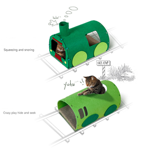Túnel Rascador para Gatos, Plegable, Retráctil, Rectangular, Modular, de Tela de Algodón y No Tejida, Juguete para Gatos - Product Image 3