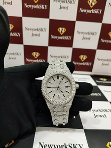 Haute qualité VVS clarté Moissanite glacé montre diamant clouté en acier inoxydable mouvement mécanique pour les commandes en gros - Product Image 2