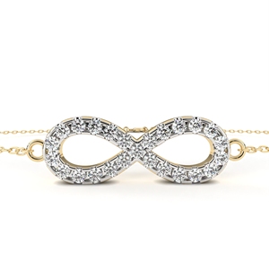 <b>Infinity</b> Diamond <b>Bracelet</b> 925 Silver Rhodium Plated Round Brilliant Cut Prong Setting Minimalist Chain Link Unisex Everyday Wear - Product Image 2