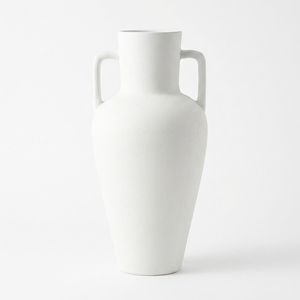 Vase rond en céramique rustique Buano, fait main, en terre cuite, récipient décoratif en grès, largeur 30 cm, vase de table, vente en gros - Product Image 1