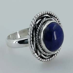 Lapis Lazuli 925 Sterling Silver Handmade <b>Statement</b> <b>Ring</b> Fine Quality September Birthstone Boho Jewelry for Gift - Product Image 4