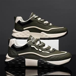 Chaussures de course pour hommes, printemps-été, semelle épaisse, respirantes, légères, amorties, antidérapantes, à lacets, dessus en PU, doublure en mesh, imperméables - Product Image 3