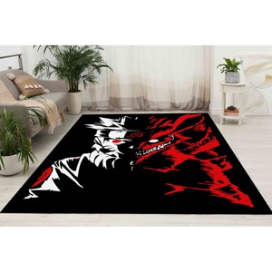 Tapis Anime : Motif Noir & Rouge, Tapis Antidérapant, Tapis Doux Non Tissé - Product Image 2