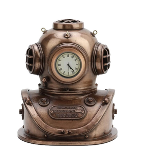 Horloge casque de plongée. Casque de plongée Steampunk Horloge de table Casque de plongée sous-marine antique de qualité supérieure - Product Image 2