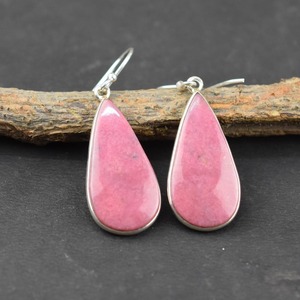 925 argent Sterling fait à la main pierre précieuse rose opale Spinner concepteur boucle d'oreille crochet naturel bijoux boucle d'oreille cadeau de mariage meilleure qualité - Product Image 3