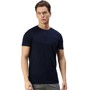 Camiseta lisa de algodón 100% con logotipo personalizado para hombre, ropa de calle sólida informal de alto peso, corte Regular, Jersey largo de 200 gramos, tela en blanco - Product Image 1