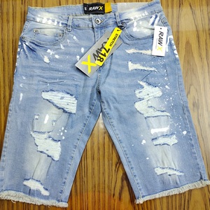 กางเกงยีนส์ขาสั้นสไตล์ Y2K สำหรับผู้ชายจำนวน2025-2026ชุดเดรสโพลีเอสเตอร์แบรนด์แท้ - Product Image 1