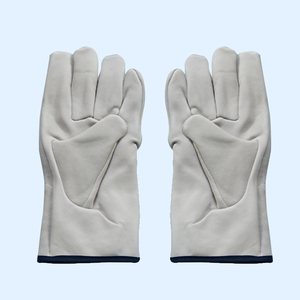 Guantes forrados de lana roja de alta calidad de cuero de grano de cabra grueso conductor Keystone pulgar cuero seguridad Industrial resistente al frío - Product Image 5