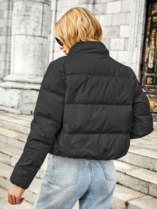 Veste matelassée pour femmes, manteau d'hiver rembourré de style, vêtements d'extérieur à fermeture éclair de qualité supérieure - Product Image 2