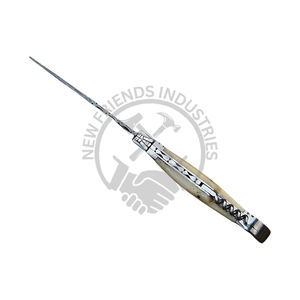 มีดพกพาไม้ถือกระดูกทำด้วยมือทำจากเหล็กดามัสกัสฝรั่งเศสออกแบบได้ตามต้องการ - Product Image 4