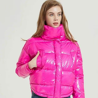 Chaqueta Bomber de Diseño Personalizada de Alta Calidad para Mujer, Chaqueta Acolchada de Invierno con Cierre, Efecto Burbuja Brillante, Tejido de Punto Estampado