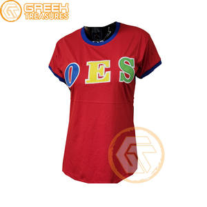 T-shirt de commande de l'étoile de l'Est en gros Vêtements en jersey de coton T-shirt OES respirant de haute qualité Vêtements grecs pour femmes - Product Image 4
