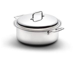 Casserole ronde argentée à la mode Durable multi-usages parfait pour cuisiner servir des repas de tous les jours et divertir - Product Image 4