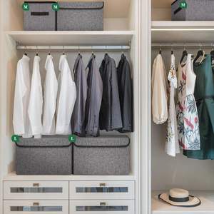 OEM Custom Foldable Non-woven Fabric Storage <b>Bin</b> Cube Organizer Basket Flip-Top Lid Handles for Wardrobe Tools 6-10L Capacity - Product Image 3