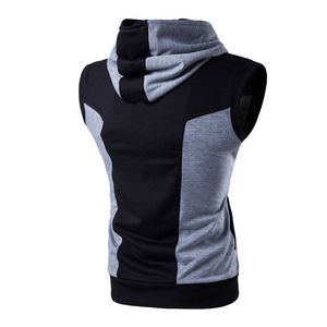 Wholesale Fleece Warm Fashion <b>Sleeveless</b> <b>Hoodie</b> <b>Men's</b> Casual Sweatshirt Pullover <b>Hoodie</b> Customizable Logo Design - Product Image 3
