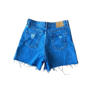 Wholesale 2025 Women's Mid Waist <b>Denim</b> Shorts Distress Style Summer Shorts 100% Cotton High Quality - Product Image 2