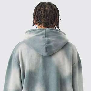 Sweat-shirts à capuche pour hommes en coton lourd, lavés à l'acide, effet vintage, délavés au soleil, impression personnalisée OEM, sweat-shirt d'hiver vierge - Product Image 4