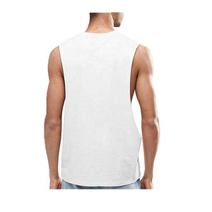 Camiseta sin Mangas Holgada para Hombre, Talla Grande, Transpirable, Informal, de Punto, 100% Algodón, Deportiva, Lisa, con Estampado Digital, 240g - Product Image 5