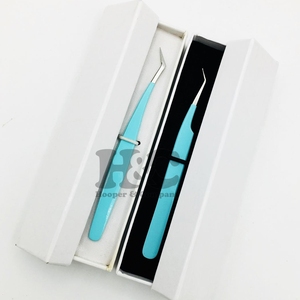 แหนบต่อขนตาทำจากสเตนเลสแหนบต่อขนตาปลายสีเงินแบบยั่งยืน - Product Image 3