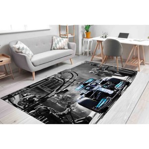 Alfombra de Lewis Hamilton F1: Mercedes Petronas Racing, Decoración para Cuarto de Hombre, Alfombra Suave No Tejida - Product Image 4