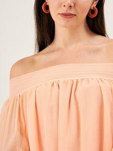 Haut à manches raglan en mousseline de soie sur mesure avec épaules smockées et détail à volants Convient aux clients de la boutique et au revendeur de vêtements - Product Image 6