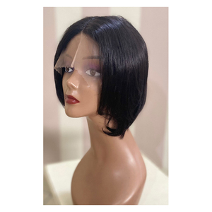 วิกผมคนแบบดิบ100% ไม่ผ่านกระบวนการผมต่อแบบ180%-วิกผมสั้นแบบบ๊อบแบบตรง - Product Image 1