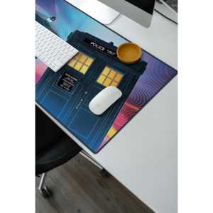 Alfombrilla de escritorio Doctor Who XL con soporte para tazas, alfombrilla para teclado Tardis, alfombrilla para ratón Tardis - Product Image 1