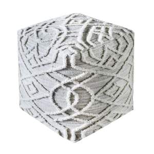 Hot Sale Handmade Modern Wool <b>Pouf</b> Ottoman Trendy Printed Floor Cushion Footrest for Living Room Decor Latest Design Furniture - Product Image 1