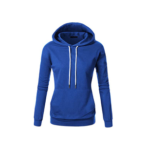 Sweat-shirt à capuche bleu, coupe classique, manches longues, couleur unie, tricoté, décontracté, unisexe, pour l'automne - Product Image 1