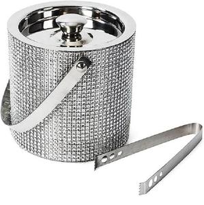 Cubetera de Acero Inoxidable y Aluminio con Acabado Negro, Diseño de Doble Pared Impermeable, Estilo Moderno y Lujoso para Fiestas en Interiores y Uso en Bares - Product Image 5