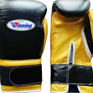 Gants de boxe professionnels en cuir noir et or, avec fermeture velcro au poignet, pour l'entraînement et le sparring, pour hommes et femmes - Product Image 2
