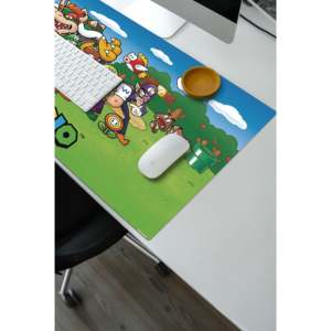 แผ่นรองเมาส์ Super Mario XL พิมพ์โลโก้ตามสั่ง รูปทรงสี่เหลี่ยม กันน้ำ หนา 3 มม. รองรับการชาร์จไร้สาย พร้อมระบบทำความร้อน สำหรับคอมพิวเตอร์ - Product Image 2