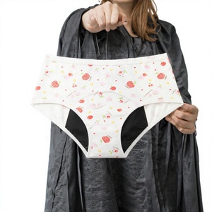 Braguitas Menstruales de Algodón con Diseño Sólido para Mujeres Adultas, a Prueba de Fugas, con Diseño Floral, Tejidas y Transpirables - Product Image 2
