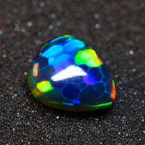 หินโอปอลทรงหลังเบี้ยทรงลูกแพร์สีดำทรงลูกแพร์สีดำพลอยโอปอล-ผิวงูเล่นด้วยไฟหินหลวมเรียบ - Product Image 1