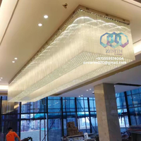 Candelabro de techo de cristal Rectangular grande, accesorio de uso de Hotel de lujo de altura ajustable para Emiratos Árabes Unidos, Arabia Saudita, Qatar, EE. UU., China