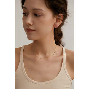 Collar de Espiga Chapado en Oro Vintage de Moda, Cadena de Acero Inoxidable con Diamantes y Perlas para Fiesta o Regalo - Product Image 6