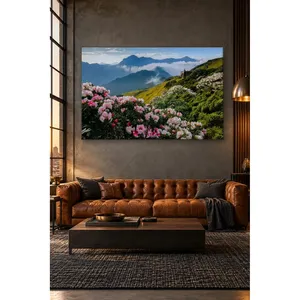 Impression sur toile Fida Pink Azalea Mountain Slope Above the Clouds - Product Image 4