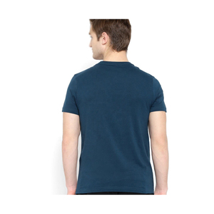 เสื้อยืดผ้าฝ้าย100% ของผู้ชายเสื้อยืดแขนสามส่วนสีดำพิมพ์ลายคอแบบปรับแต่งได้ - Product Image 3
